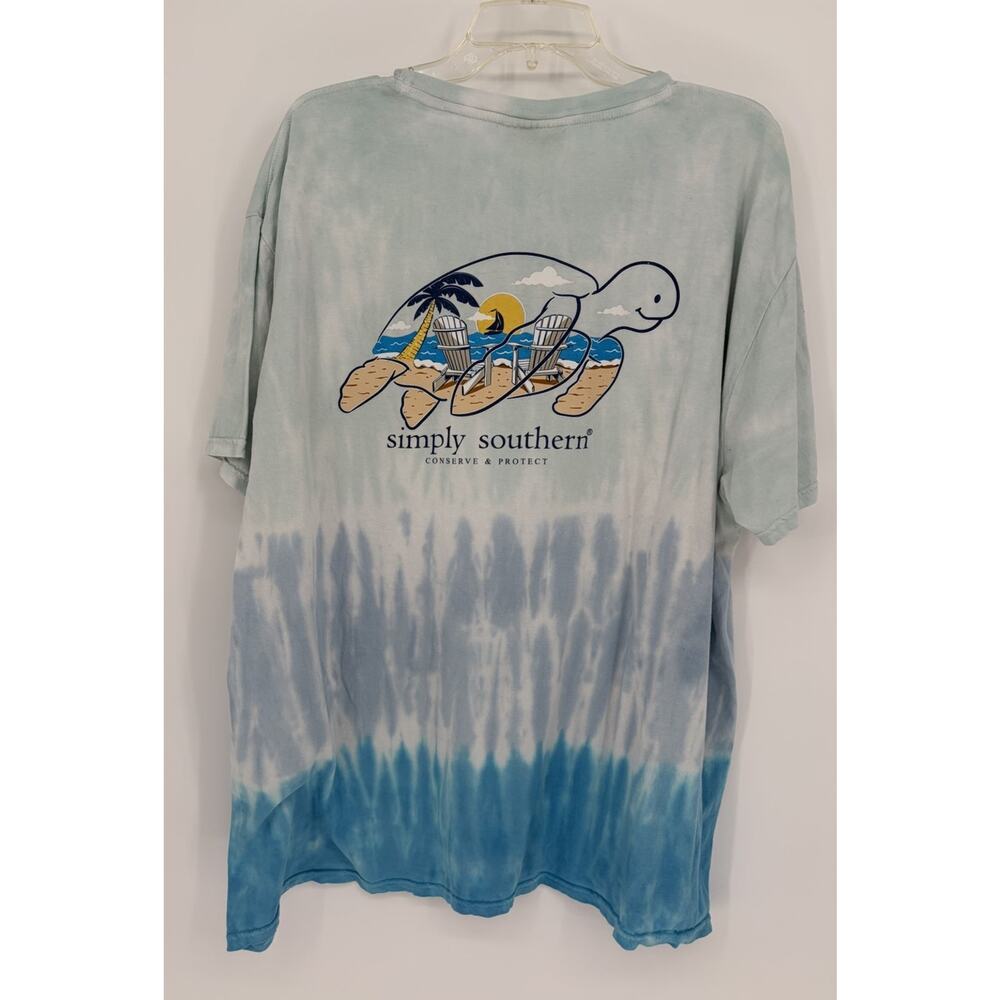 Simply Southern Women’s Top Sea Turtle Conserve & Protect Beach Scene XXL Preppy